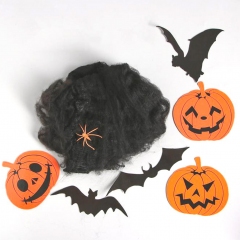 черная паутина на хэллоуин с тыквами