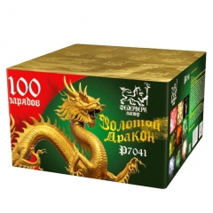 Купить батарею салютов 100 залпов Золотой дракон в интернет-магазине xlopni.ru