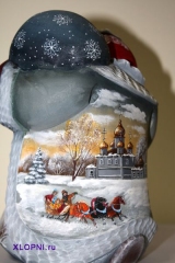 Дед Мороз из дерева, ручная работа, миниатюра