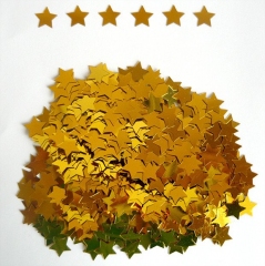 Конфетти золотые звезды 11 мм фото