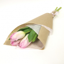 Букет розовых тюльпанов 3 шт