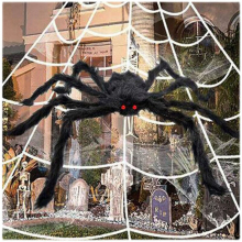 Декор на Хэллоуин Паутина 7 метров с большим пауком