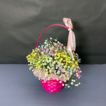 Радужная гипсофила в корзиночке Радужная гипсофила в корзиночке